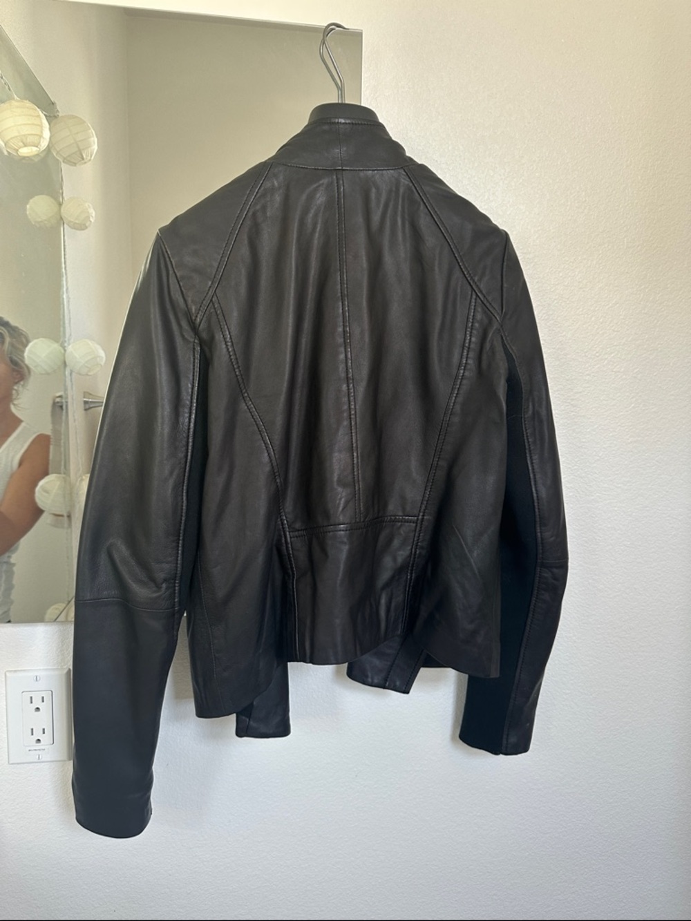 Trouvé Women's Black Leather Moto Jacket - Picture 2 of 10